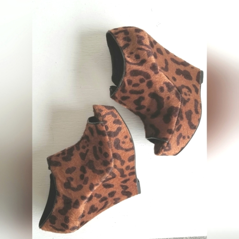 Open Toe Leopard Platform Bootie - image 6